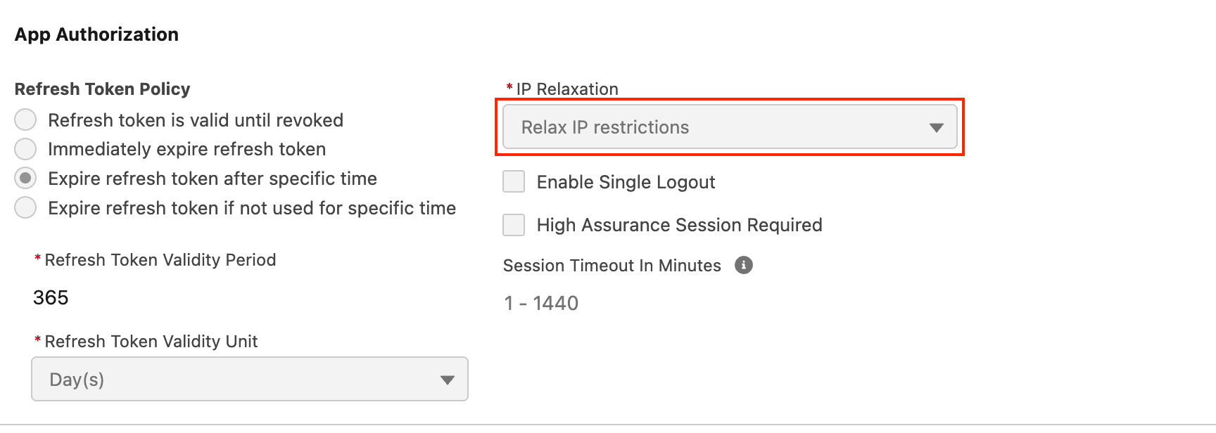 IP Relaxation setting in Salesforce